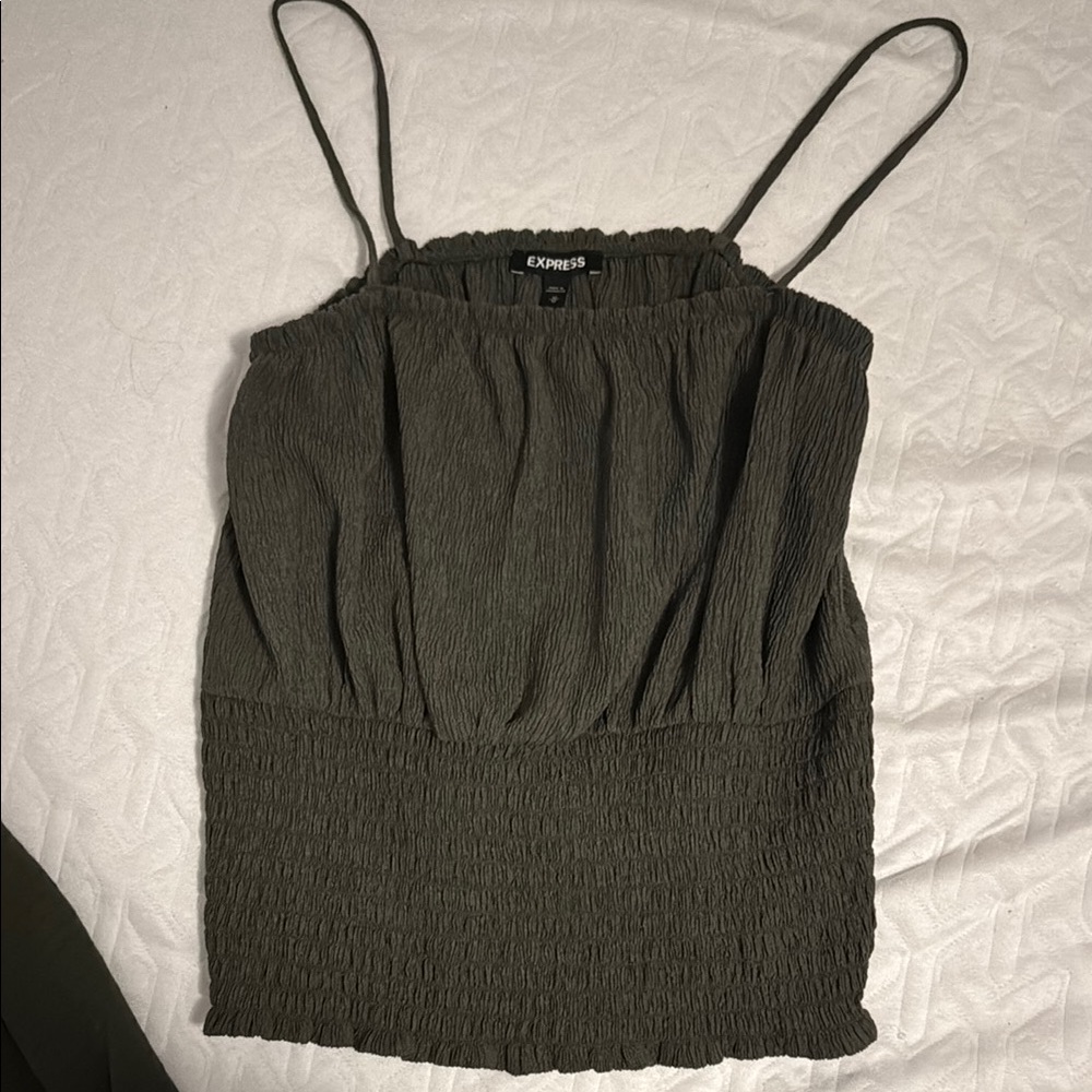 Express Olive Green Women's Top